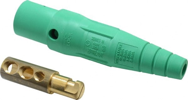 3R NEMA Rated, 600 Volt, 300 Amp, 2 to 2/0 AWG, Cam, Double Set Screw, Male Single Pole Plug and Connector