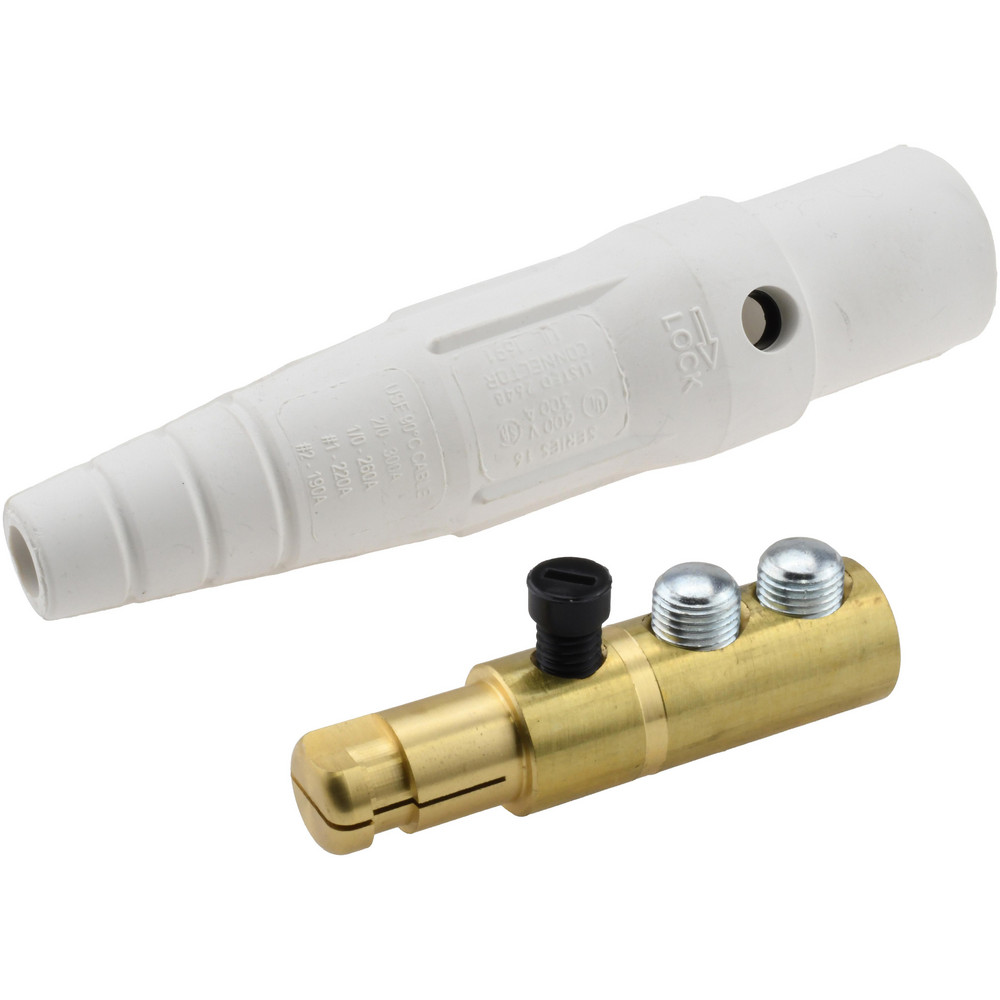 3R NEMA Rated, 600 Volt, 300 Amp, 2 to 2/0 AWG, Cam, Double Set Screw, Male Single Pole Plug and Connector