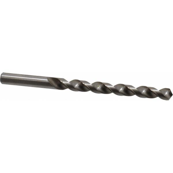 Jobber Length Drill Bit: 21/64" (0.3281) Dia, 118 deg, HSS - Bright/Uncoated Finish, 4-5/8" OAL, Right Hand Cut, Fast Spiral Flute, Straight Shank, Series 2012