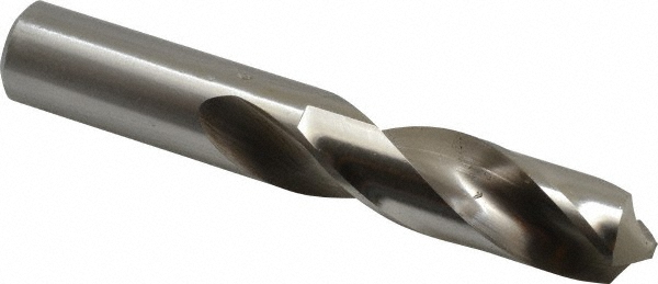 Screw Machine Drill Bit: 1" (1.0000) Dia, 118 deg, HSS - Bright/Uncoated, 6" OAL, Right Hand Cut, 2 Flute, Regular Spiral Flute, Straight-Cylindrical Shank, Series 2120