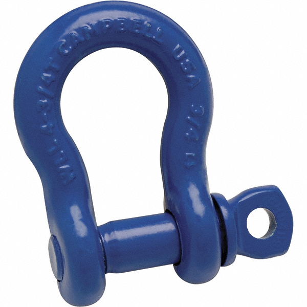 Anchor Shackle: Screw Pin, 4000.000 Working Load Limit - Carbon Steel, Painted Finish