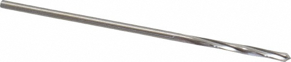 Chucking Reamer: 3/32", 3" OAL, 3/4" Flute Length, Spiral, Straight-Cylindrical, HSS - 4 Flutes, Right Hand Cutting Direction, Series 4030