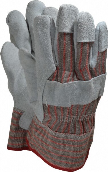 Gloves: Size L, Fleece Cotton-Lined, Cowhide