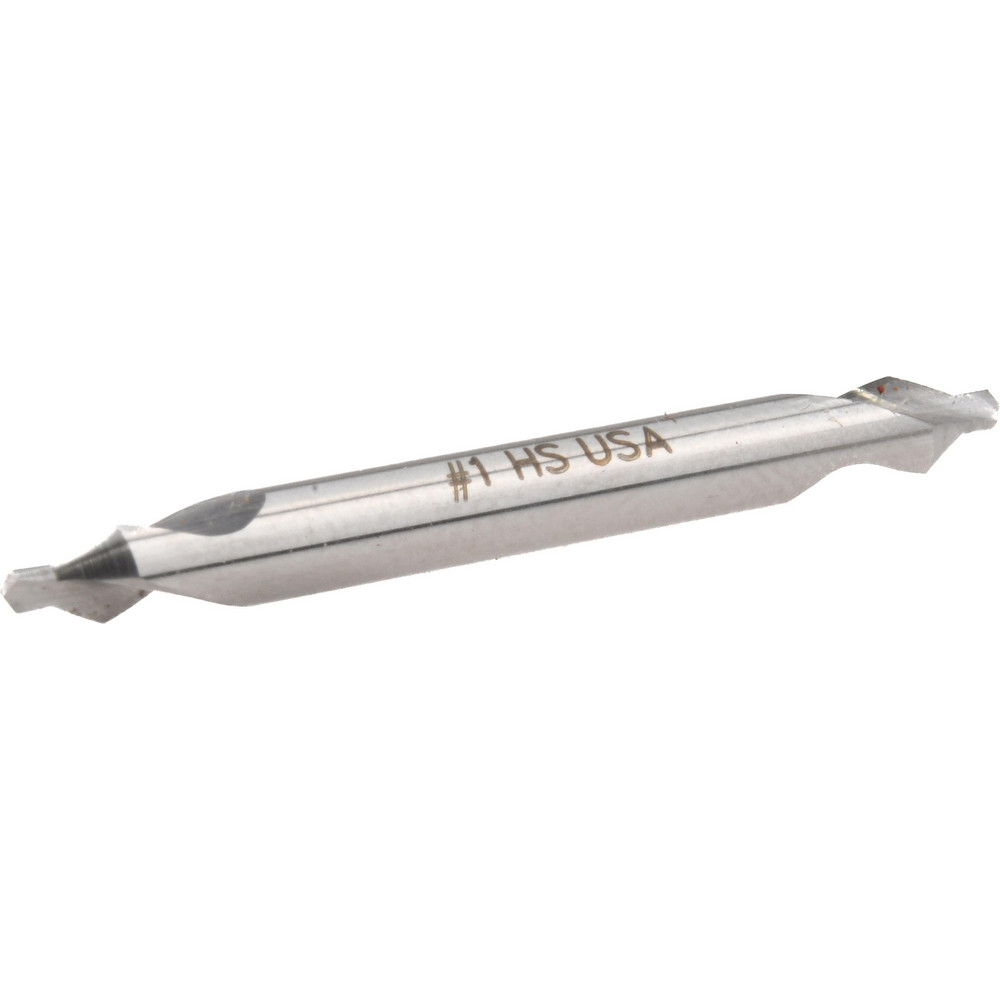 Combination Drill & Countersink: #1, 1/8" Body Dia, 118 deg, High-Speed Steel