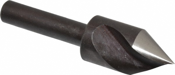Countersink: 1/2" Head Dia, 60.00 deg Included Angle, 1 Flute, High-Speed Steel, Right Hand Cut - 1/4" Shank Dia, Oxide Finish