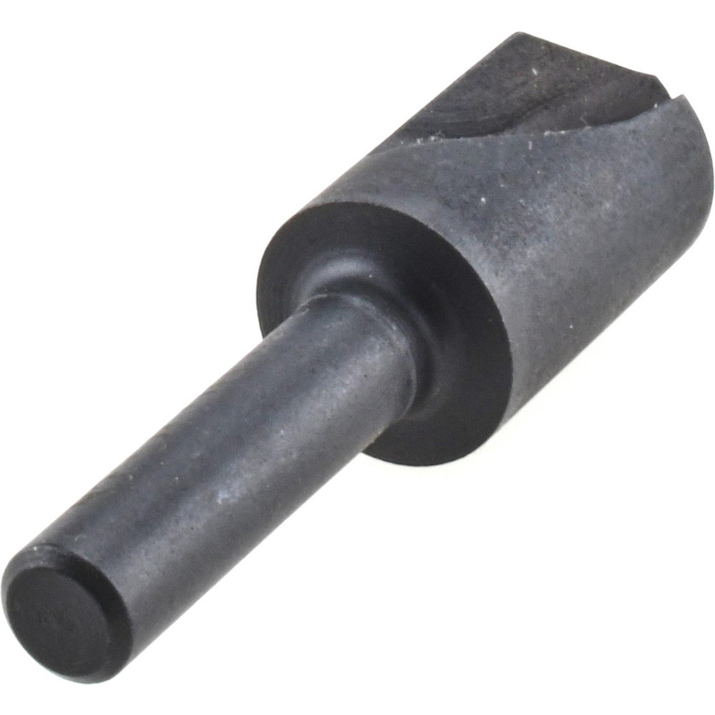 Cleveland Countersink: 1/2" Head Dia, 82 deg Included Angle, 1 Flute, High-Speed Steel, Right Hand Cut - 1/4" Shank Dia, Oxide Finish | Part #C46114