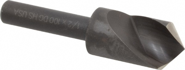 Cleveland C46116 1/2" Head Diam, 1/4" Shank Diam, 1 Flute 100° High Speed Steel Countersink Image