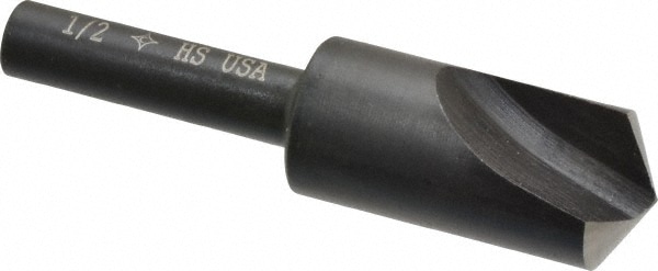 Cleveland C46118 1/2" Head Diam, 1/4" Shank Diam, 1 Flute 120° High Speed Steel Countersink Image