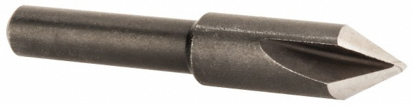 Cleveland Countersink: 1/4" Head Dia, 60 deg Included Angle, 3 Flute, High-Speed Steel, Right Hand Cut - 3/16" Shank Dia, Oxide Finish | Part #C46150
