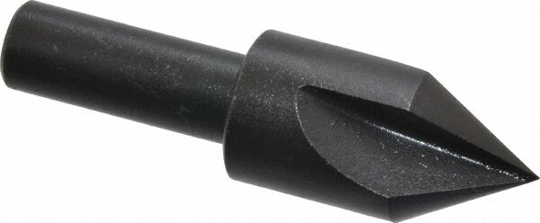 5/8" Head Diam, 3/8" Shank Diam, 3 Flute 60° High Speed Steel Countersink
