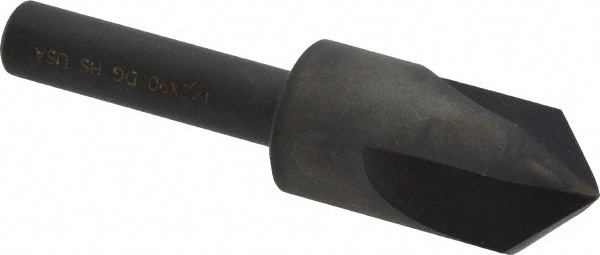 Cleveland C46164 1/2" Head Diam, 1/4" Shank Diam, 3 Flute 90° High Speed Steel Countersink Image