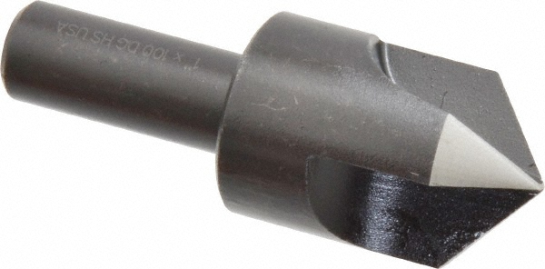 Countersink: 1" Head Dia, 100.00 deg Included Angle, 3 Flute, High-Speed Steel, Right Hand Cut - 1/2" Shank Dia, Oxide Finish