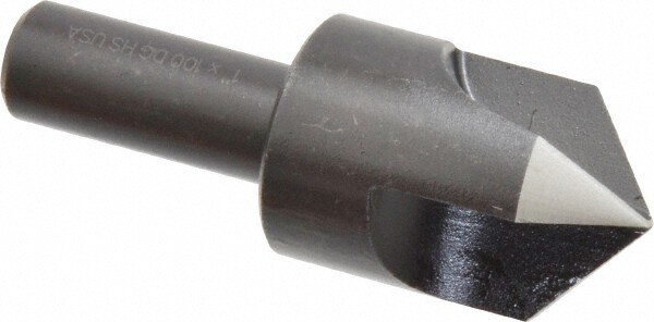 1" Head Diam, 1/2" Shank Diam, 3 Flute 100° High Speed Steel Countersink