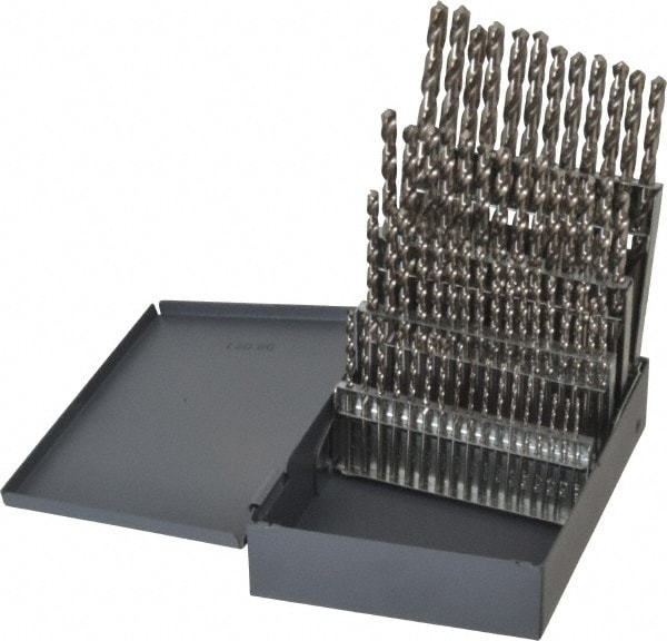 Cleveland C00934 Drill Bit Set: Jobber Length Drill Bits, 60 Pc, 118 °, Vanadium High Speed Steel Image