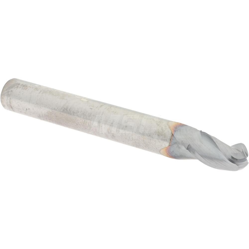 Ball End Mill: 7/32" Dia, 3/8" LOC, 3 Flute, Solid Carbide