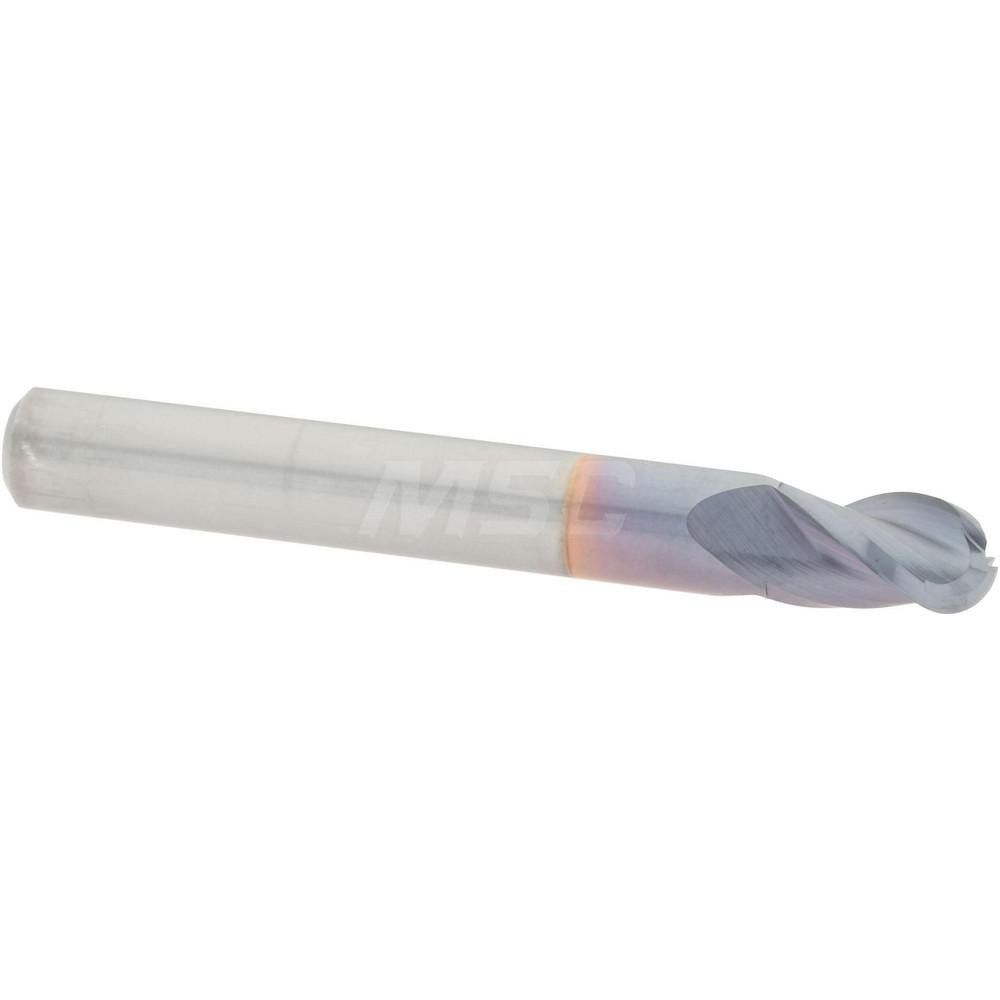 Accupro 335S2500BNC4 Ball End Mill: 0.25" Dia, 0.375" LOC, 3 Flute, Solid Carbide Image