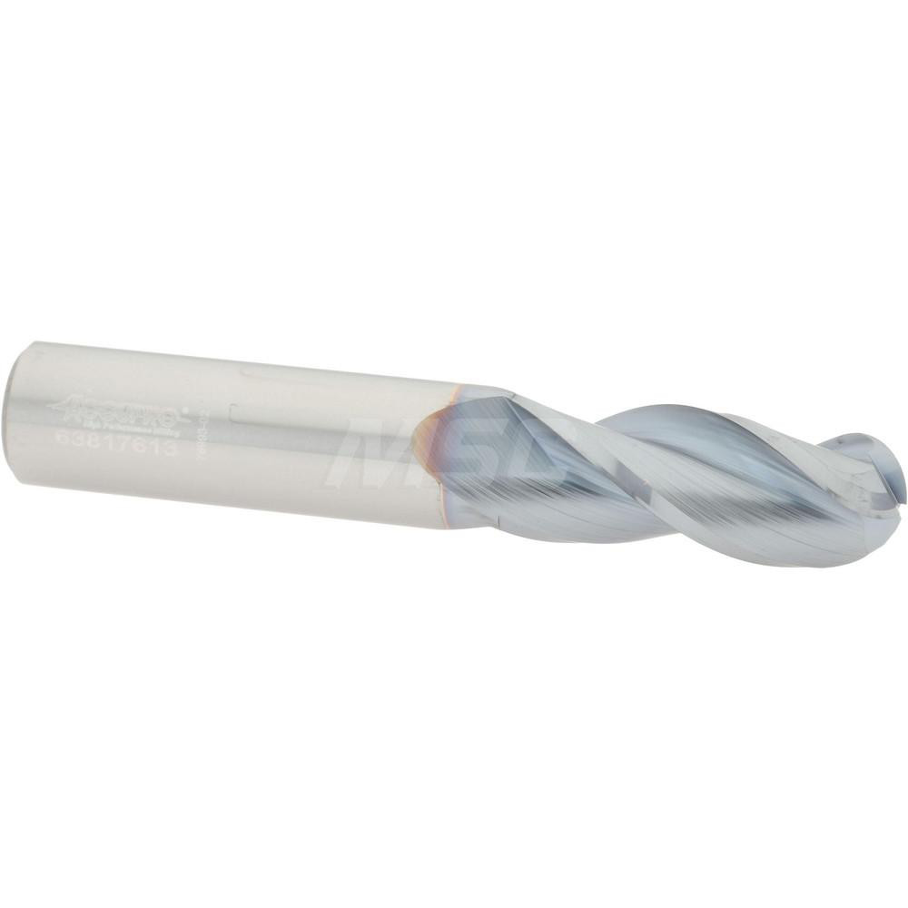 Accupro 3355000BNC4 Ball End Mill: 0.5" Dia, 1.25" LOC, 3 Flute, Solid Carbide Image