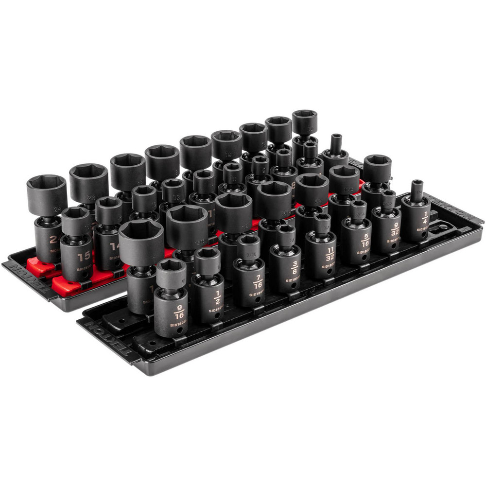 Tekton - Socket Set: Impact Universal Joint, 34 Pc, 3/8