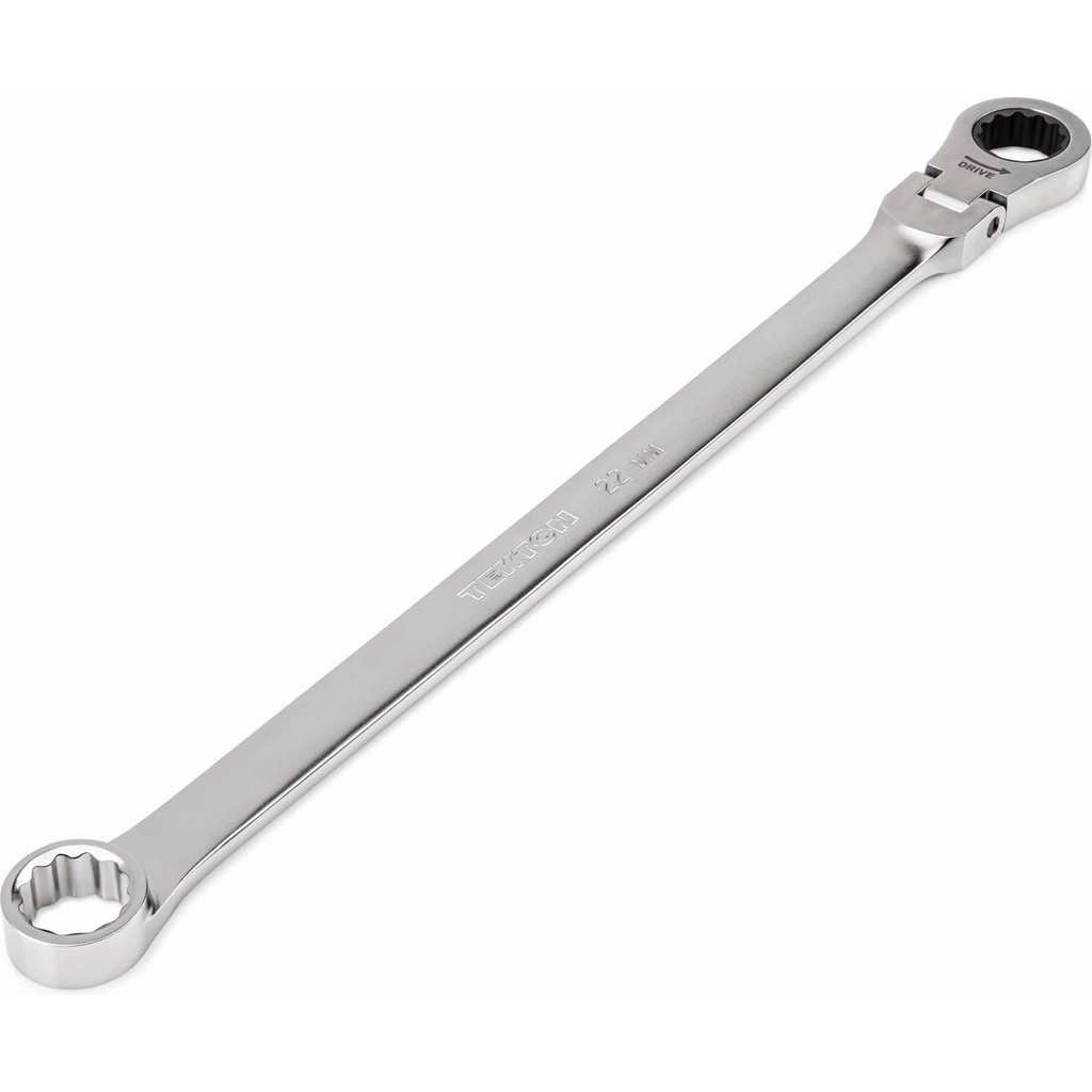 Tekton Box End Wrench: 22 mm, 12 Point, Double End - 0 deg Head Angle, Steel, Satin & Chrome Finish | Part #WRB35422