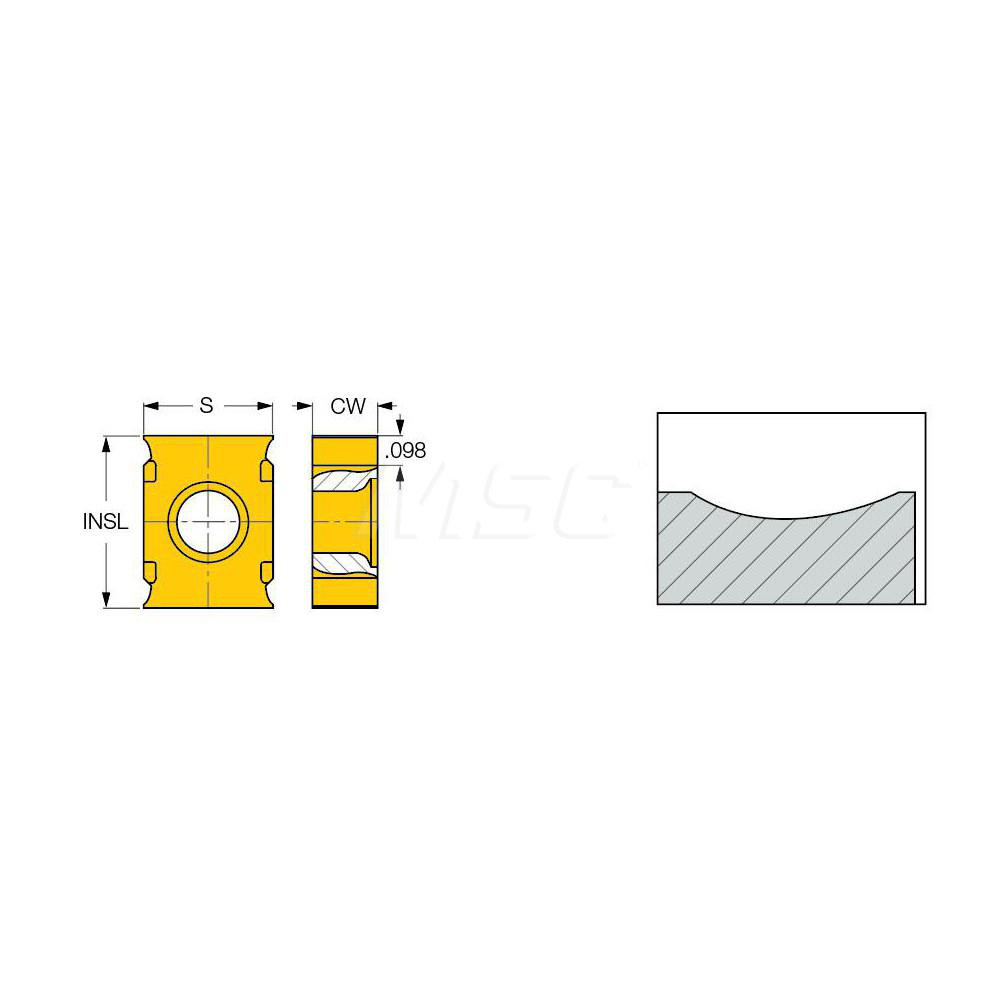 L110 Inset Iscar - Milling Inserts: Insert Style: LNET; Insert Size: 12; Insert ...