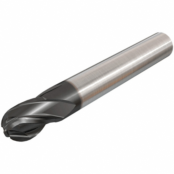 Iscar Ball End Mill 4.00 mm Dia, 7.00 mm LOC, 4 Flute, Solid Carbide