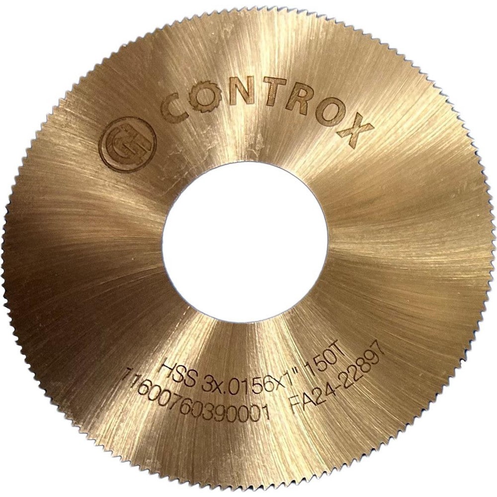 Slitting & Slotting Saw: 3" Dia, 0.0156" Thick, 1" Arbor Hole, 150 Teeth, High Speed Steel
