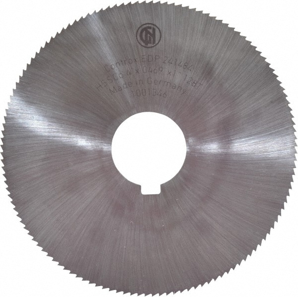 Controx 11601011190001 Slitting & Slotting Saw: 4" Dia, 0.0469" Thick, 1" Arbor Hole, 128 Teeth, Cobalt Image