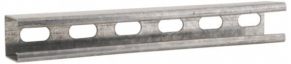 10' Long x 1-5/8" Wide x 1-5/8" High, 12 Gauge, Strip Steel, Half Slot Framing Channel & Strut