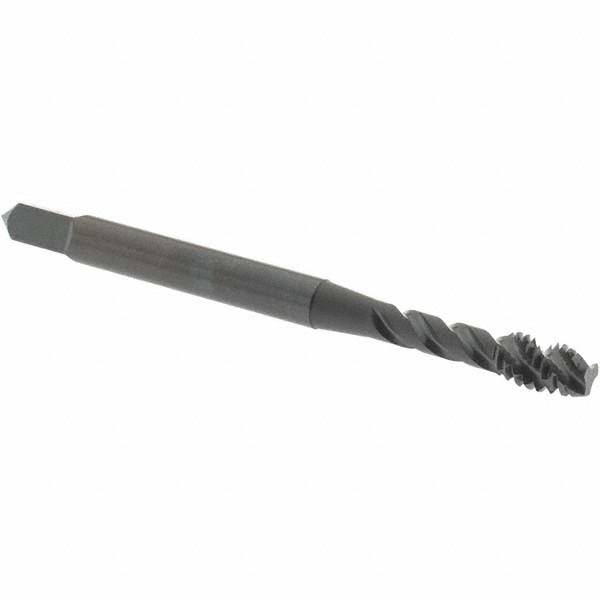 Spiral Flute Tap: #8-32 UNC, 3 Flutes, Modified Bottoming, Vanadium High Speed Steel, Oxide Coated
