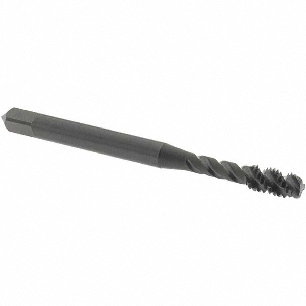 Spiral Flute Tap: #10-32 UNF, 3 Flutes, Modified Bottoming, 3B Class of Fit, Vanadium High Speed Steel, Oxide Coated