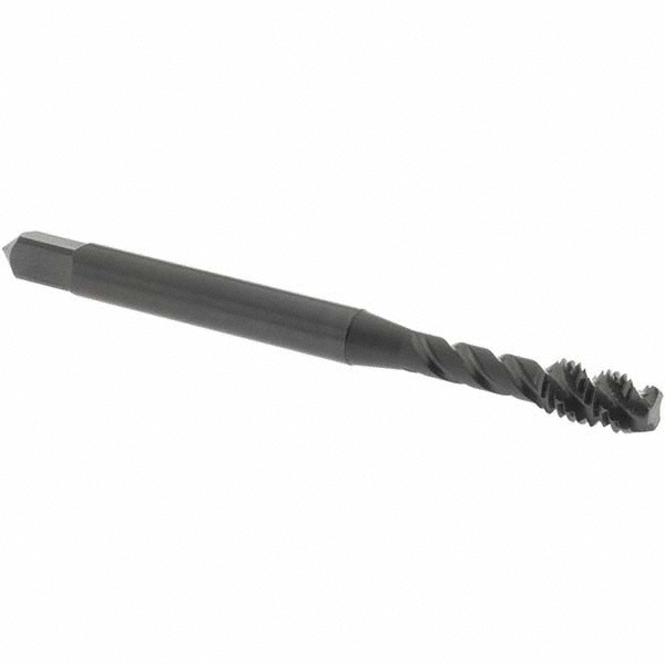Spiral Flute Tap: #10-32 UNF, 3 Flutes, Modified Bottoming, Vanadium High Speed Steel, Oxide Coated
