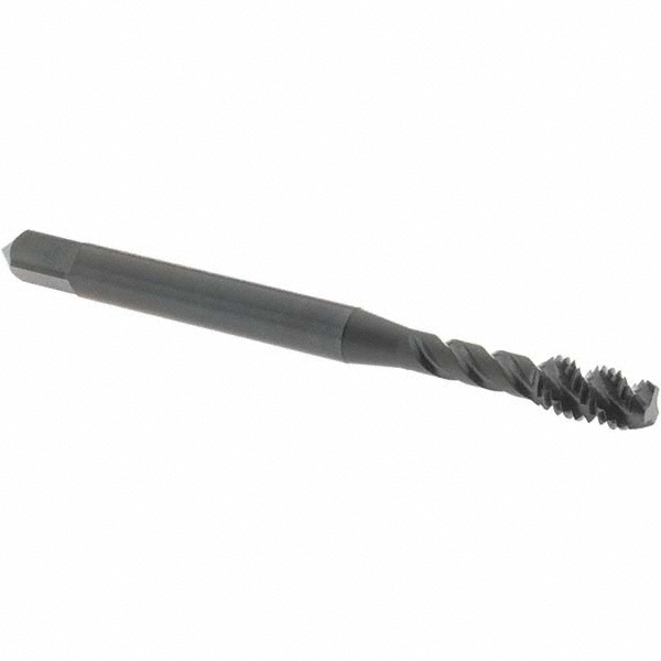 Spiral Flute Tap: #10-32 UNF, 3 Flutes, Modified Bottoming, Vanadium High Speed Steel, Oxide Coated
