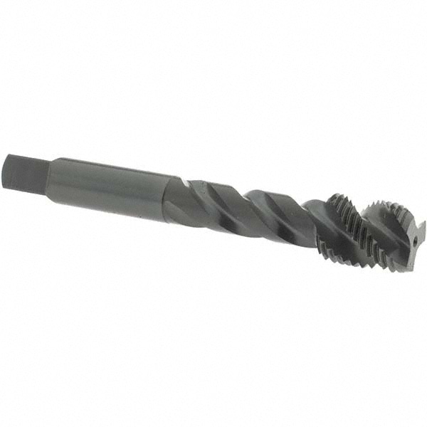 Spiral Flute Tap: 1/2-20 UNF, 3 Flutes, Modified Bottoming, Vanadium High Speed Steel, Oxide Coated