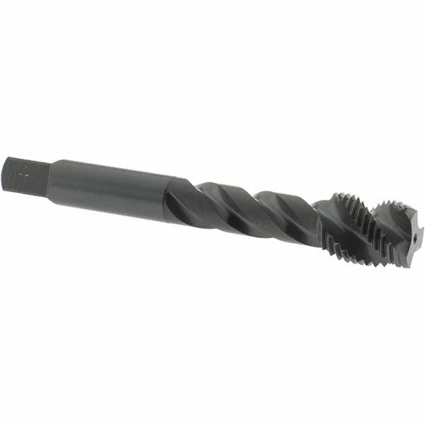 Spiral Flute Tap: 1/2-20 UNF, 3 Flutes, Modified Bottoming, 3B Class of Fit, Vanadium High Speed Steel, Oxide Coated