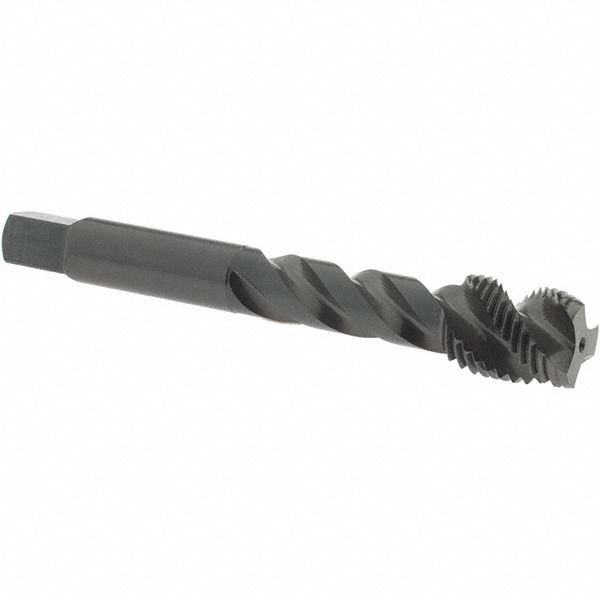Spiral Flute Tap: 1/2-20 UNF, 3 Flutes, Modified Bottoming, 2B Class of Fit, Vanadium High Speed Steel, Oxide Coated