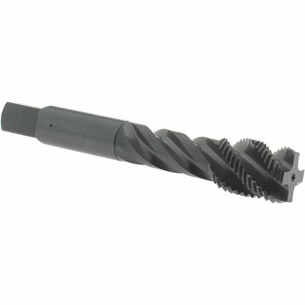 Spiral Flute Tap: 5/8-18 UNF, 4 Flutes, Modified Bottoming, 3B Class of Fit, Vanadium High Speed Steel, Oxide Coated