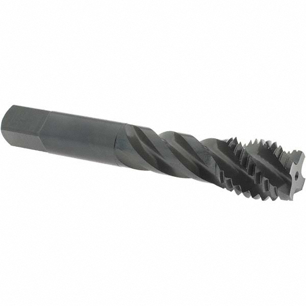 Spiral Flute Tap: 3/4-10 UNC, 4 Flutes, Modified Bottoming, 2B/3B Class of Fit, Vanadium High Speed Steel, Oxide Coated
