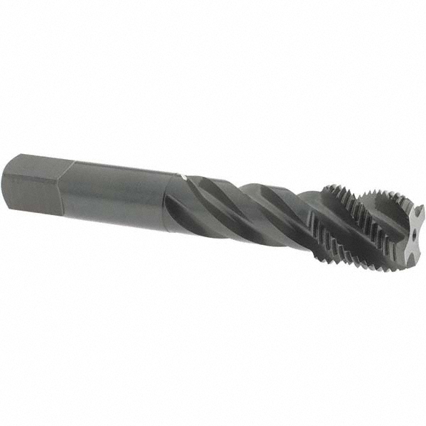 Spiral Flute Tap: 3/4-16 UNF, 4 Flutes, Modified Bottoming, 3B Class of Fit, Vanadium High Speed Steel, Oxide Coated