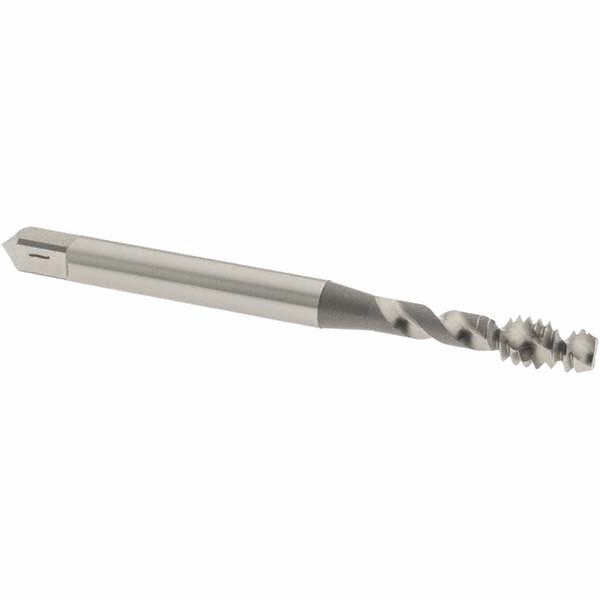 Spiral Flute Tap: #10-24 UNC, 2 Flutes, Modified Bottoming, 2B/3B Class of Fit, Vanadium High Speed Steel, Bright/Uncoated