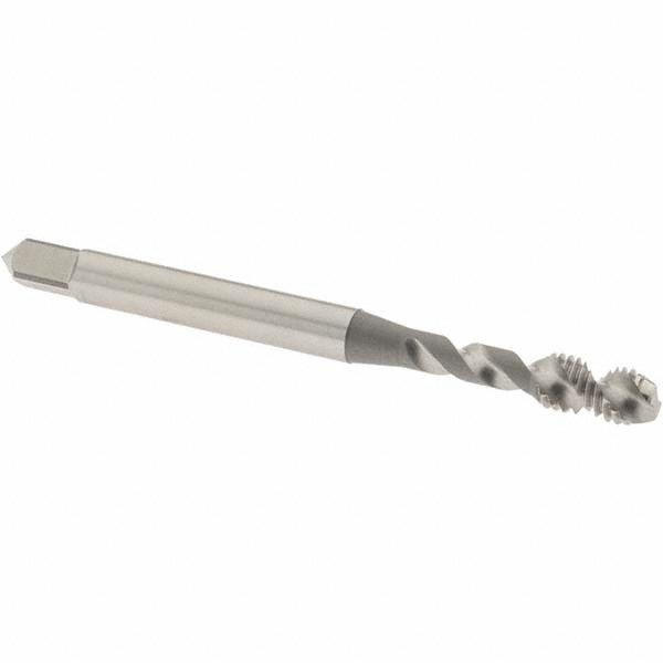 Spiral Flute Tap: #10-32 UNF, 2 Flutes, Modified Bottoming, 3B Class of Fit, Vanadium High Speed Steel, Bright/Uncoated