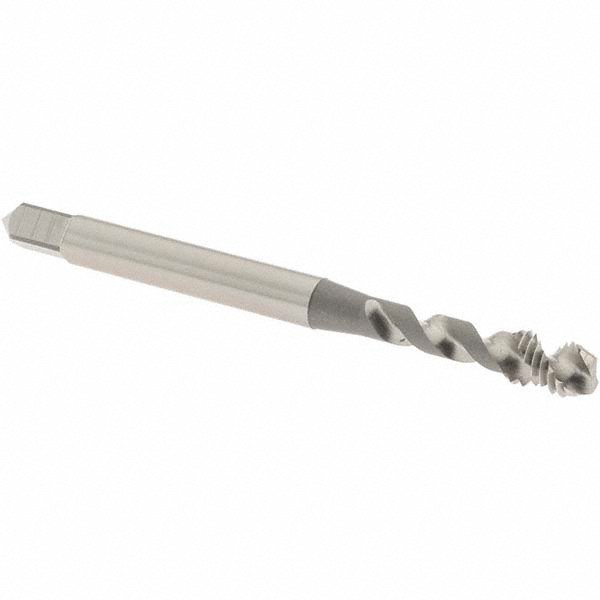 Spiral Flute Tap: M5x0.80 Metric Coarse, 2 Flutes, Modified Bottoming, Vanadium High Speed Steel, Bright/Uncoated