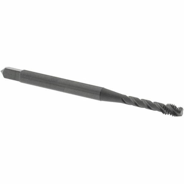 Spiral Flute Tap: M3x0.50 Metric Coarse, 3 Flutes, Modified Bottoming, 6H Class of Fit, Vanadium High Speed Steel, Oxide Coated