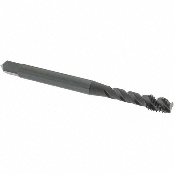 Spiral Flute Tap: M5x0.80 Metric Coarse, 3 Flutes, Modified Bottoming, 6H Class of Fit, Vanadium High Speed Steel, Oxide Coated