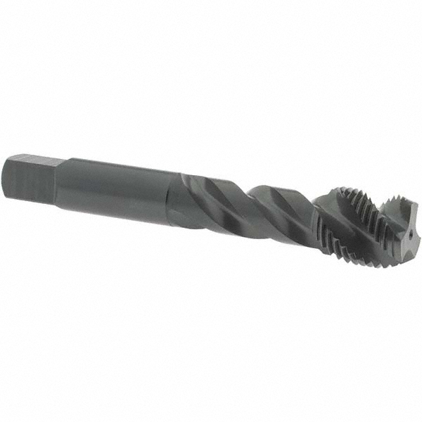 Spiral Flute Tap: M16x1.50 Metric Fine, 3 Flutes, Modified Bottoming, Vanadium High Speed Steel, Oxide Coated