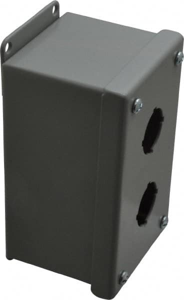 2 Hole, 1.203 Inch Hole Diameter, Steel Pushbutton Switch Enclosure