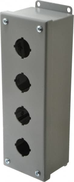 Cooper B-Line 78205170246 4 Hole, 1.203 Inch Hole Diameter, Steel Pushbutton Switch Enclosure 