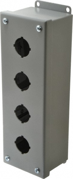 Cooper B-Line 78205170246 4 Hole, 1.203 Inch Hole Diameter, Steel Pushbutton Switch Enclosure Image