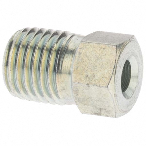 Steel Flared Tube Inverted Nut: 1/8" Tube OD, 5/16 -28 Thread, 45 ° Flared Angle