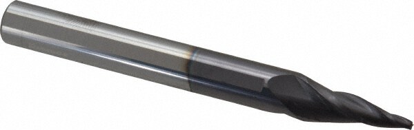 Tapered End Mill: 10 ° per Side, 3 Flutes, Solid Carbide, Square End
