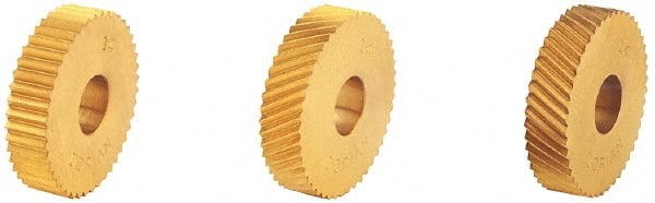 Standard Knurl Wheel: 1/2" Dia, 90 ° Tooth Angle, 30 TPI, Straight, Cobalt